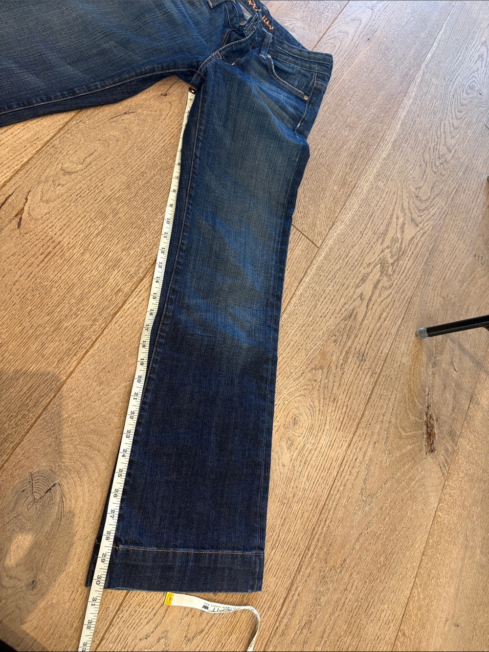 Fidelity Denim Hyacinth Low rise Trouser Jeans Dark Wash Size 26 worn vintage - Picture 3 of 13